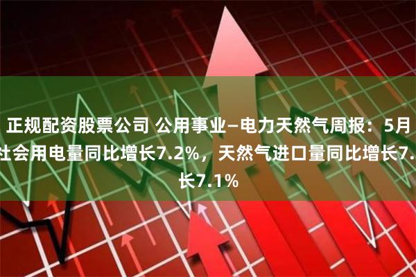 正规配资股票公司 公用事业—电力天然气周报：5月全社会用电量同比增长7.2%，天然气进口量同比增长7.1%