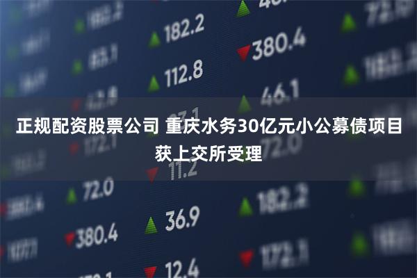 正规配资股票公司 重庆水务30亿元小公募债项目获上交所受理