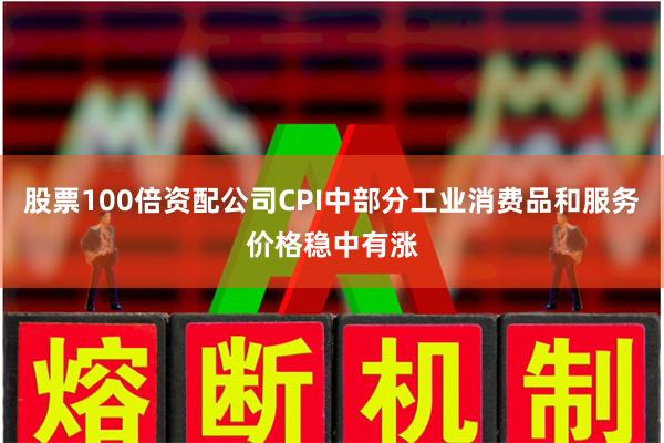 股票100倍资配公司CPI中部分工业消费品和服务价格稳中有涨